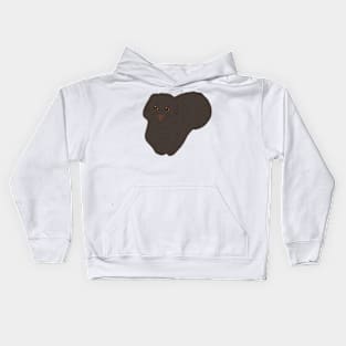 Fluffy Black Doggie Kids Hoodie